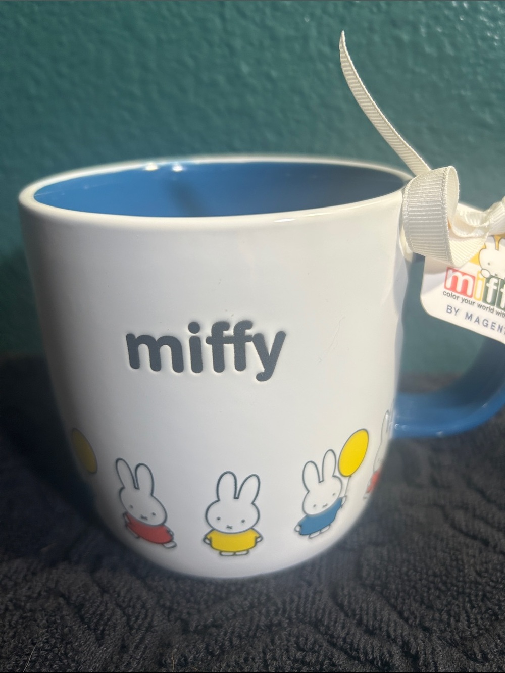 Miffy Balloon Mug Blue Handle Magenta NWT Dick Bruna Collectible